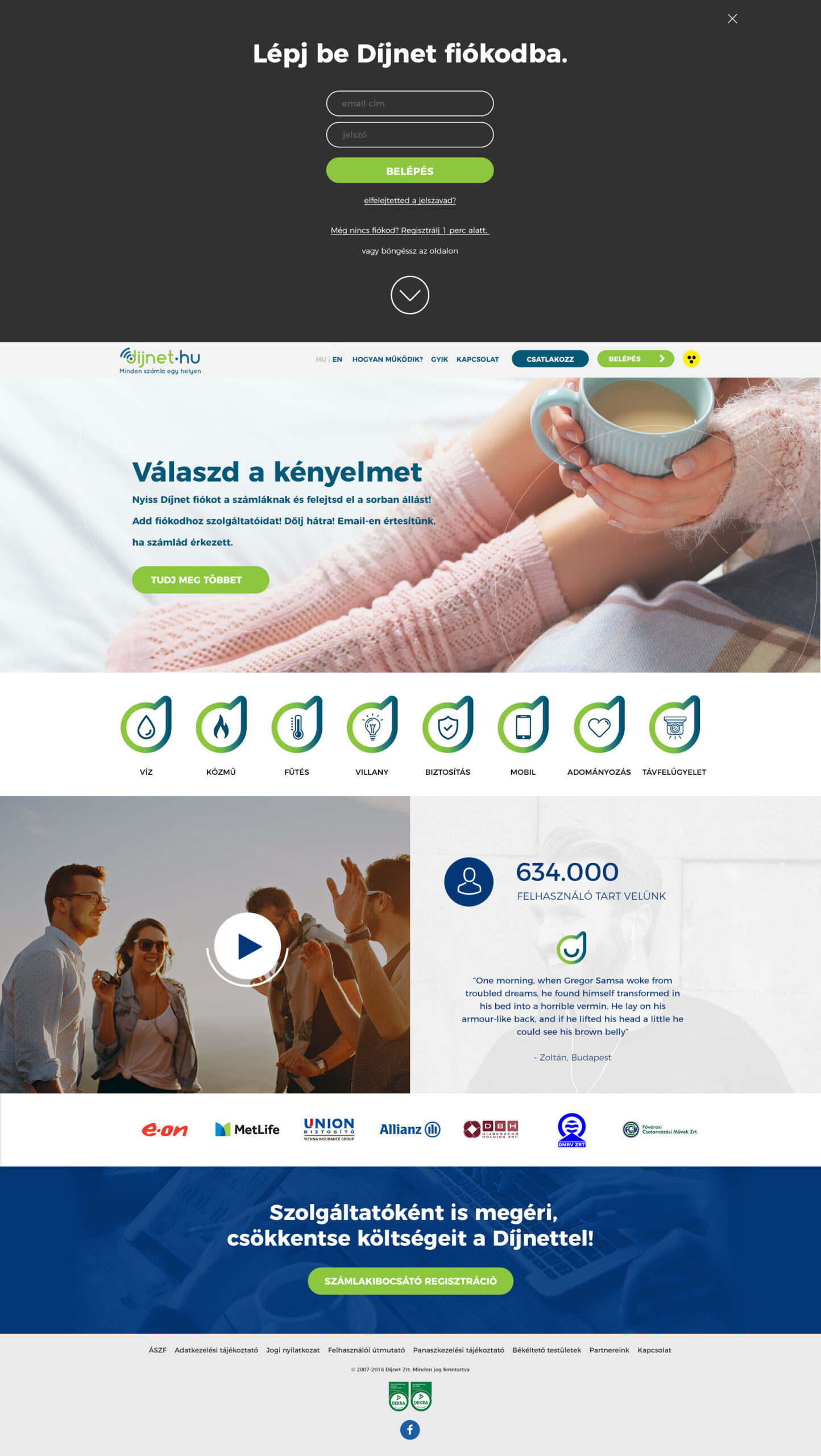 dijnet_front_page_concept weboldal újratervezés - főoldali design